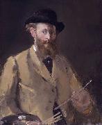 Edouard Manet Selbstportrat mit Palette oil painting on canvas